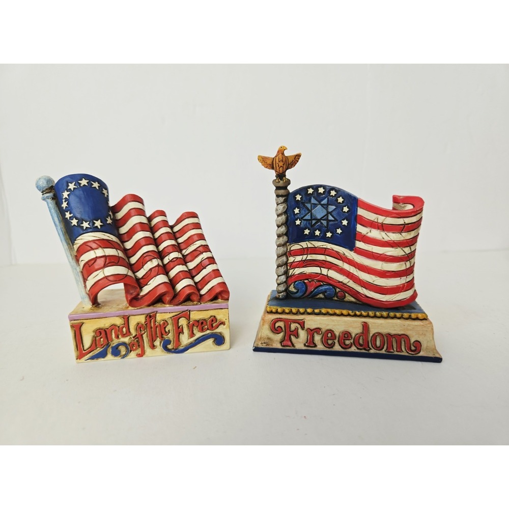 Enesco Jim Shore patriotic flag figures Land of the Free flag Freedom